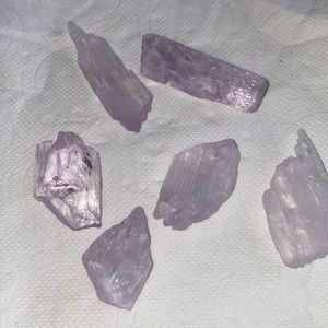 Kunzite crystal bundle- pink & lavender- 6 pieces